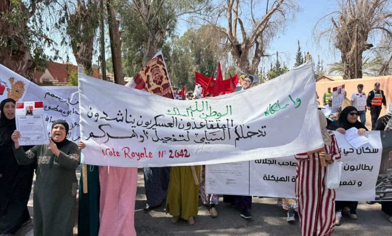 مسيرة حاشدة لأهالي متقاعدي الجيش بمراكش (صور)