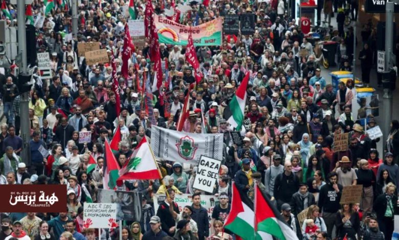 آلاف الأستراليين يشاركون في مسيرات داعمة للفلسطينيين